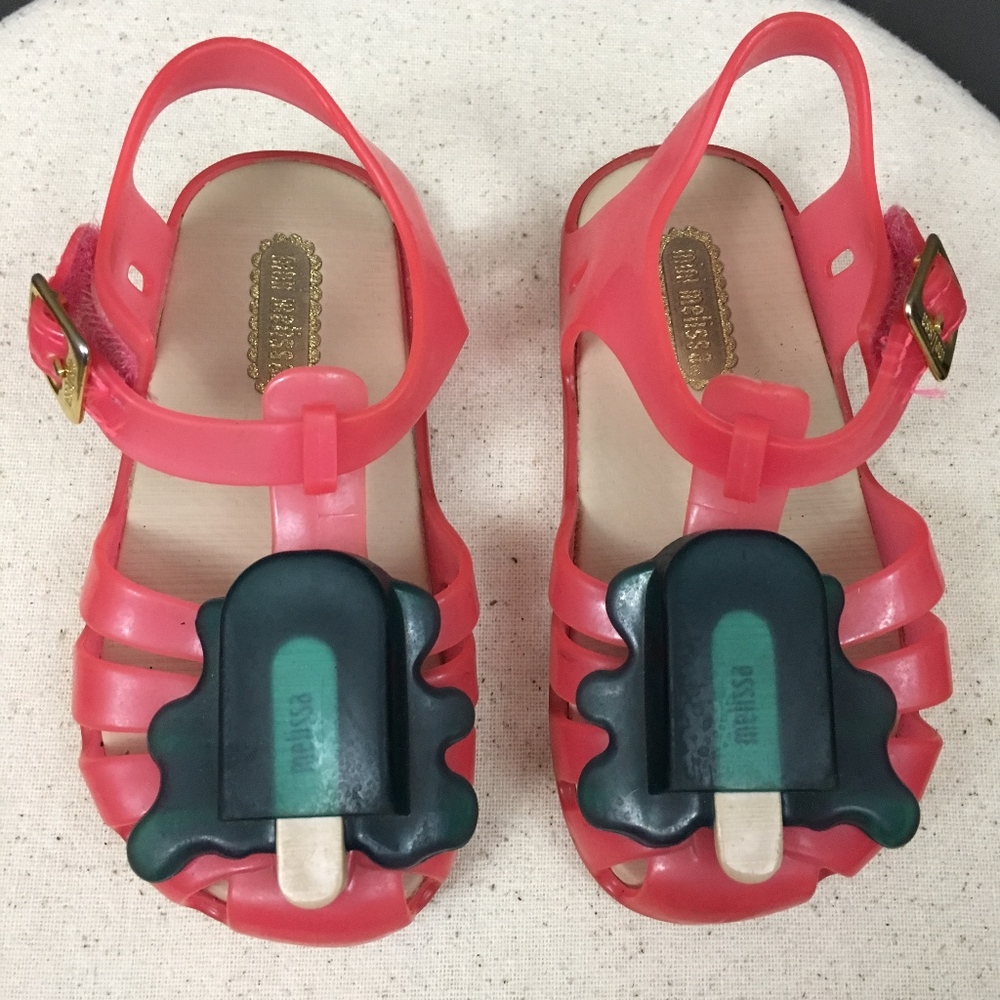 Mini Melissa Aranha Pink Sandals Little Girl Sz 7